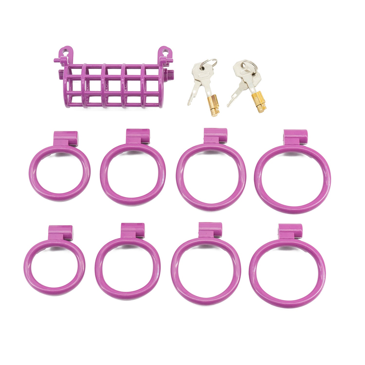 Twin Cock Chastity Cage Purple Chastity Lock ZOO-LOCK