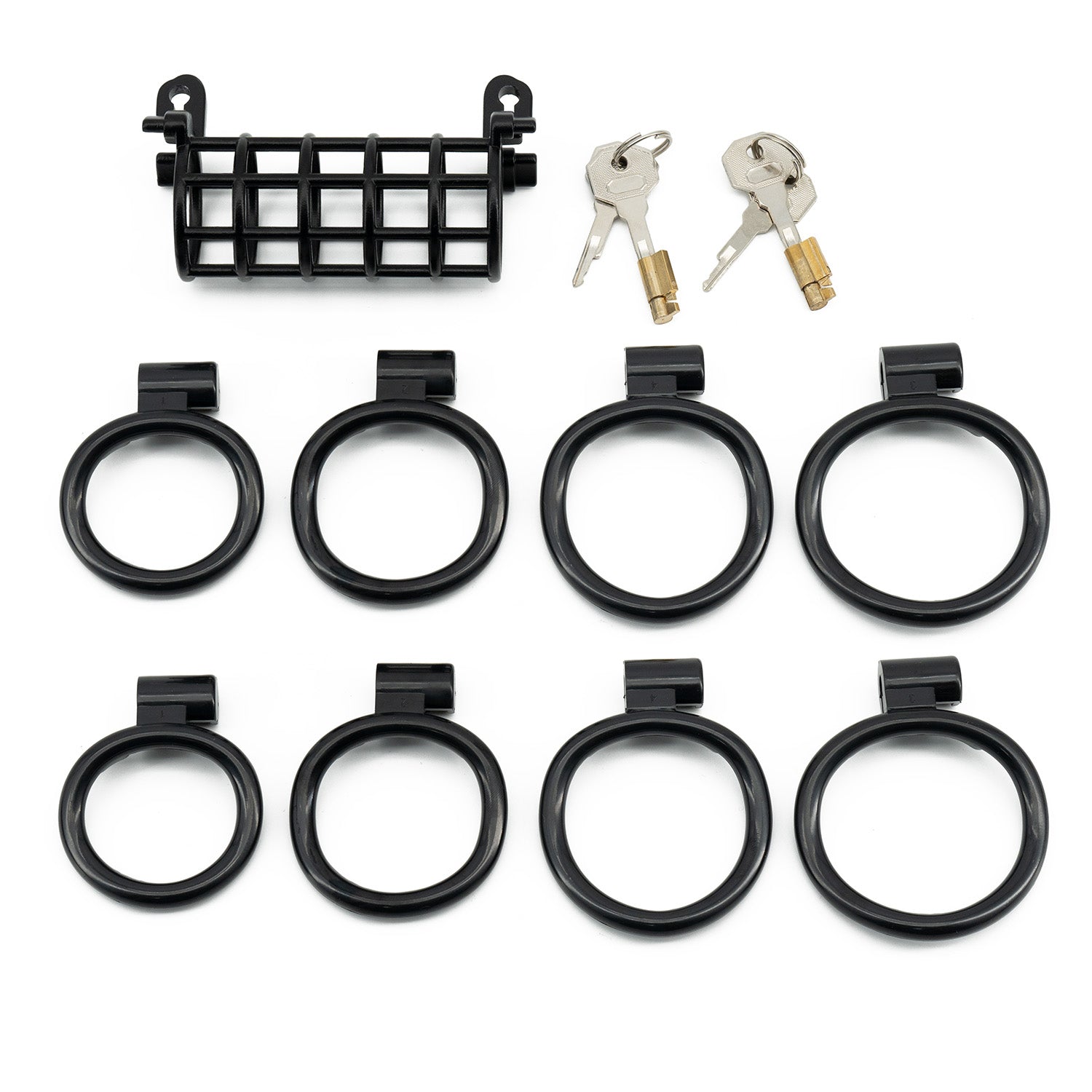 Twin Cock Chastity Cage Black Chastity Lock ZOO-LOCK