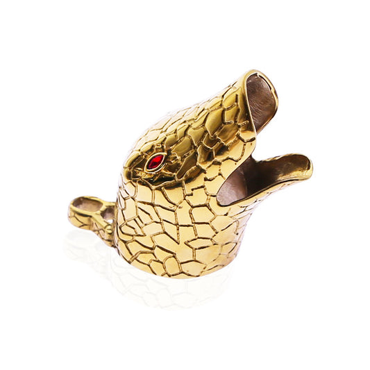 Golden men's snake-shaped chastity lock