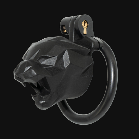 Leopard Print Chastity Cage Black Chastity Lock ZOO-LOCK