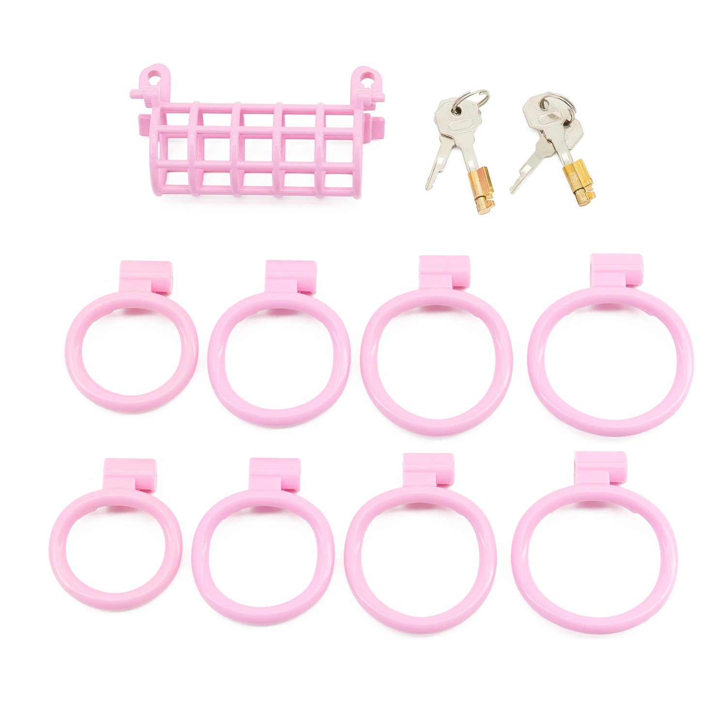 Twin Cock Chastity Cage Pink Chastity Lock ZOO-LOCK