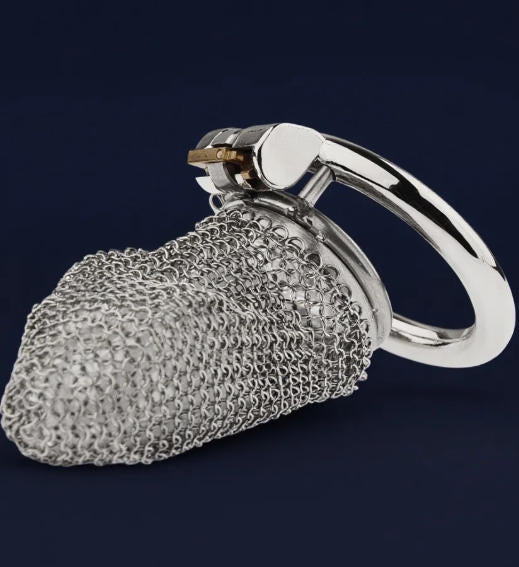 Male chastity device, Stainless steel mesh, Chastity cage, Breathable design, Adjustable size, Adult novelty toy