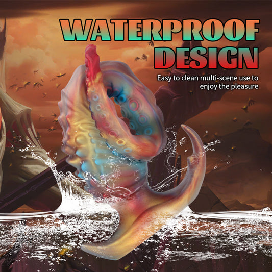 Octopus form, Dual design, Silicone art, Body safe, Sensory tool, Tentacle shape, Multi-color, Iridescent, Organic curve, Premium mat, Deep form, Mature content, Solo ritual